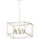 Lowe 8 Light 28 inch Matte White/Vintage Brass Indoor Pendant Ceiling Light